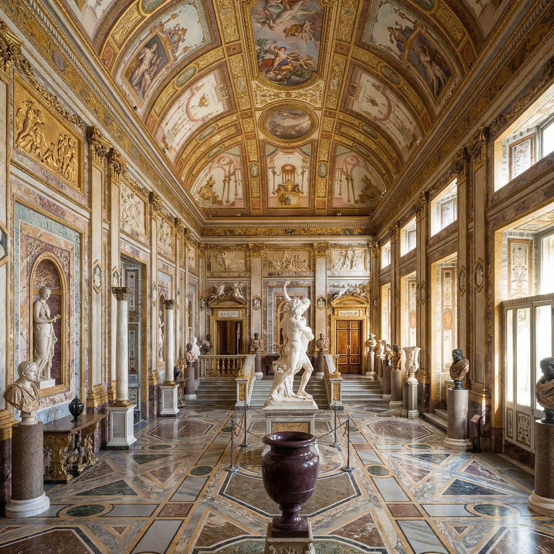 Binnenkant Villa Borghese Binnenkant Galleria Borghese
